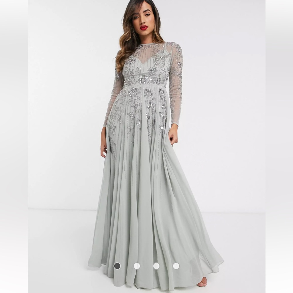 ASOS DESIGN embellished floral occasion maxi dress in mint